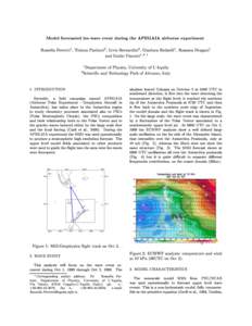Model forecasted lee-wave event during the APEGAIA airborne experiment Rossella Ferretti1 , Tiziana Paolucci2, Livio Bernardini2, Gianluca Redaelli1 , Rossana Dragani1 and Guido Visconti1 2  ;  Department of Physics, Un