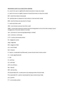 Abbreviations used in our scripts & their meanings: & = used in the count to signify half a beat (incorrectly on many Jive scripts) a = used in the count to signify a quarter of a beat (incorrectly on many Jive scripts) 