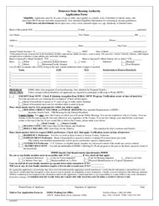 Delaware State Housing Authority Application Form __________________________________________________________________________________________________________________________________________________________________________