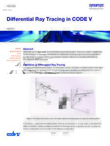 White Paper  Differential Ray Tracing in CODE V AprilAuthor