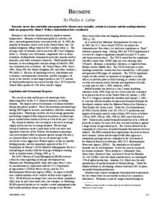 BROMINE By Phyllis A. Lyday Domestic survey data and tables were prepared by Mariarosaria Arguelles, statistical assistant, and the world production