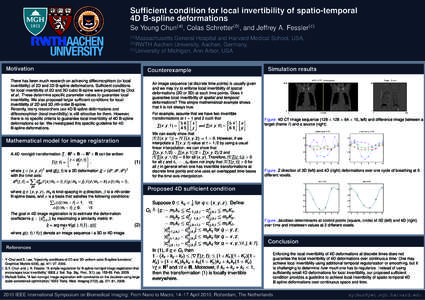 Sufficient condition for local invertibility of spatio-temporal 4D B-spline deformations (a) (b)