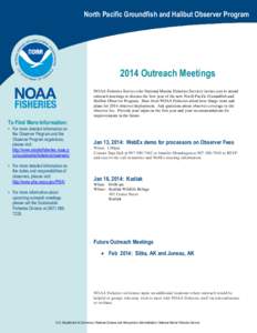 2014 Outreach Meetings - North Pacific Groundfish and Halibut Observer Program