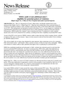 Safety / Mine Safety and Health Act / Naval mine / United States Department of Labor / Sago Mine disaster / Mining / Mine Safety and Health Administration / Safety engineering