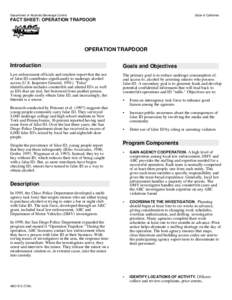 Department of Alcoholic Beverage Control  State of California FACT SHEET: OPERATION TRAPDOOR