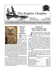 The Raptor Chapter Volume #16 3rd Quarter Edition Issue # 3 September 2007