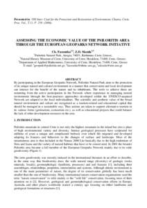 ASSESSING THE ECONOMIC VALUE OF THE PSILORITIS AREA THROUGH THE EUROPEAN GEOPARKS NETWORK INITIATIVE