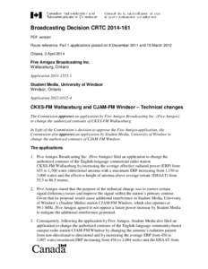 Height above average terrain / CKUE-FM / Wallaceburg /  Ontario / CKXS-FM / Effective radiated power / Chatham–Kent / Electronic engineering / Technology / Telecommunications engineering / CJAM-FM / University of Windsor / Broadcast engineering