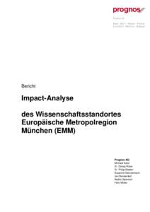 Bericht  Impact-Analyse des Wissenschaftsstandortes Europäische Metropolregion München (EMM)