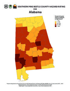 SOUTHERN PINE BEETLE COUNTY HAZARD RATING FOR Alabama Percent of county rated as moderate