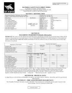 MSDS NO: TUNGSTEN ELECTRODE REVISED[removed]