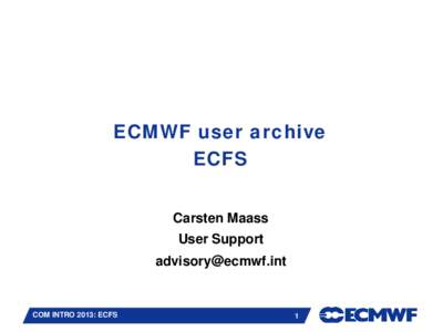 ECMWF User Archive - ECFS