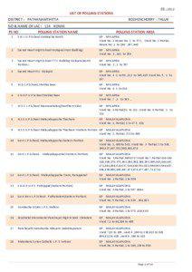 SR : 2014  LIST OF POLLING STATIONS