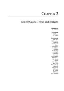 CHAPTER2 Source Gases: Trends and Budgets Lead Author: E. Sanhueza  Co-authors: