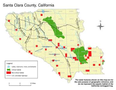 US EPA - Red Legged Frog - Santa Clara County California Map