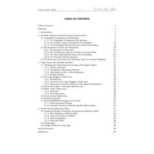 Science Plan (98/6)  – 1 – TABLE OF CONTENTS Table of contents
