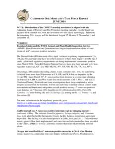 CALIFORNIA OAK MORTALITY TASK FORCE REPORT