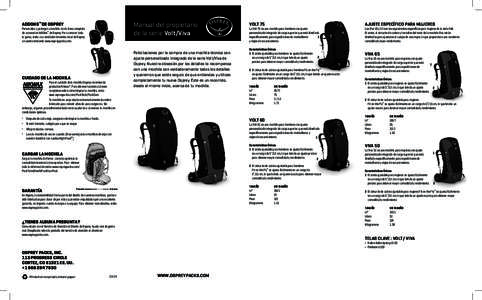 Manual del propietario de la serie Volt/Viva ADDONS™ DE OSPREY  Personaliza y protege tu mochila con la línea completa