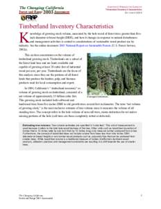 CHAPTER 2. PRODUCTIVE CAPACITY Timberland Inventory Characteristics OCTOBER 2003 Timberland Inventory Characteristics