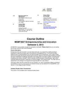 Microsoft Word - MGMT3027 Course Outline Semester[removed]Final