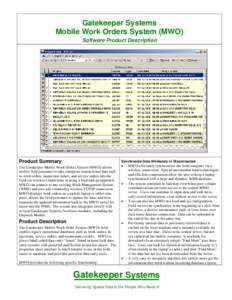 NaviGate Work Order Module