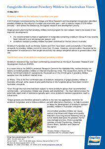 Fungicide­Resistant Powdery Mildew In Australian Vines  13 May 2011