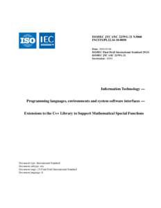 ISO/IEC JTC1/SC22 / ISO/IEC JTC1 / ISO/IEC 80000 / C++ Technical Report 1 / SQL / ISO/IEC JTC1/SC34 / ISO JTC 1/SC 27 / Computing / Computer file formats / International Organization for Standardization