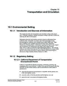 Chapter 10  Transportation and Circulation 10.1 Environmental Setting[removed]Introduction and Sources of Information