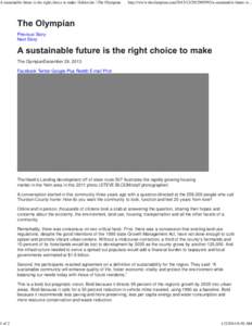 A sustainable future is the right choice to make | Editorials | The Olympian