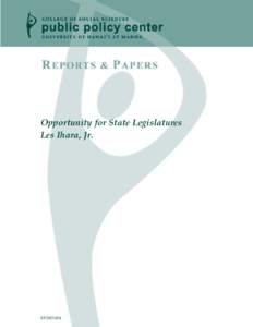 Opportunity for State Legislatures Les Ihara, Jr. RP2003:004