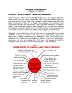 The United States of America: A “Culture of Violence” Charting a “Culture of Violence:” Causes and Consequences As the immediate emotions of the presidential elections pass -- the euphoria and elation of the winn