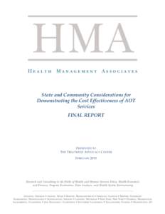 State and Community Considerations for Demonstrating the Cost Effectiveness of AOT Services FINAL REPORT  P RESENTED TO