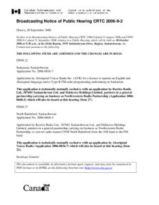 Broadcasting Public Notice CRTC 2002-x / Avis public de radiodiffusion CRTC 2002-x