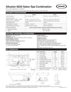 Allusion 6636 Salon Spa Combination Product Codes beginning with: ALL6636CCR Also applies to products sold under part numbers: BK30, JA55, BT80, JA65, JA70, JA75, JA80, JA85 TECHNICAL SPECIFICATIONS English