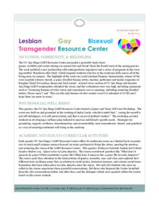 QUARTERLY REPORT Spring 2015 Lesbian Gay Bisexual