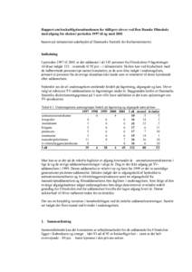 Rapport om beskæftigelsessituationen for tidligere elever ved Den Danske Filmskole med afgang fra skolen i perioden 1997 til og med 2001 baseret på talmateriale udarbejdet af Danmarks Statistik for Kulturministeriet. I