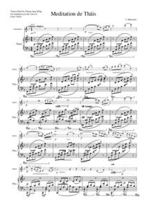 Transcribed by Cheng Jang Ming for harmonica in the style of Larry Adler Meditation de Thäis J. Massenet