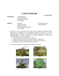 CASE SUMMARY Case #[removed]Complainant: Anna Pankiewicz 6424 McFarland Rd.