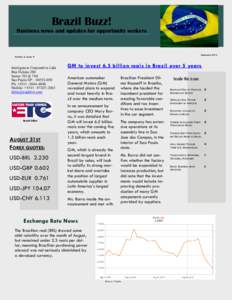 Brazil Buzz! Business news and updates for opportunity seekers September[removed]Volume 3, Issue 9