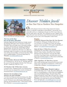 Discover ‘Hidden Jewels’  on Your Next Visit to Northern New Hampshire O