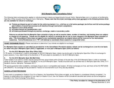 2013 US Open Inclement Weather Policy