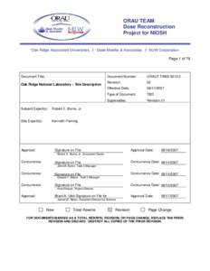 ORAU TEAM Dose Reconstruction Project for NIOSH