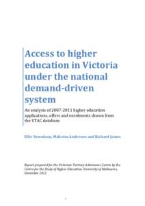 Access to higher education in VictoriaFinal