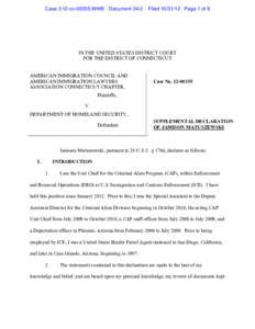 Case 3:12-cv[removed]WWE Document[removed]Filed[removed]Page 1 of 9 IN THE UNITED STATES DISTRICT COURT FOR THE DISTRICT OF CONNECTICUT