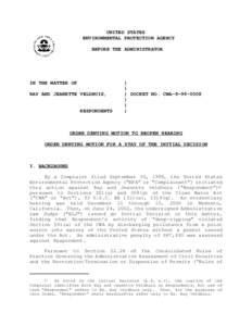 Appeal / Reconsideration of a motion / Migratory bird rule / Brief / Motion / Law / Solid Waste Agency of Northern Cook Cty. v. Army Corps of Engineers / Clean Water Act