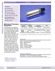 Control Valves & Valve Accessories  PNEUMADYNE, INC. Catalog 2300