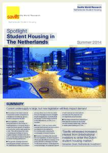 Savills World Research Netherlands Student Housing Spotlight Student Housing in The Netherlands