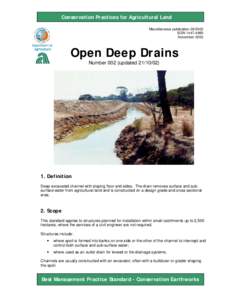 Conservation Practices for Agricultural Land Miscellaneous publication[removed]ISSN[removed]November[removed]Open Deep Drains