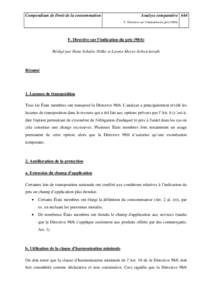 Compendium de Droit de la consommation  Analyse comparative 644 F. Directive sur l’indication du prix[removed]F. Directive sur l’indication du prix (98/6)