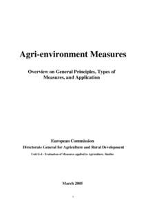Agri-environment Measures - Overview on General Principles, Types of Measures, and Application
